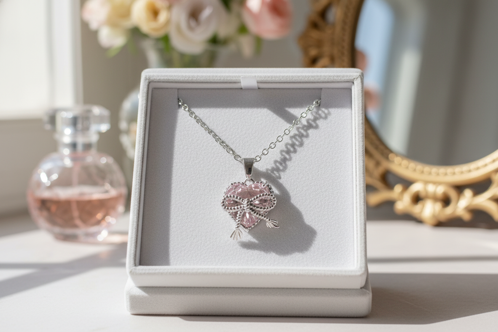collier cœur nœud