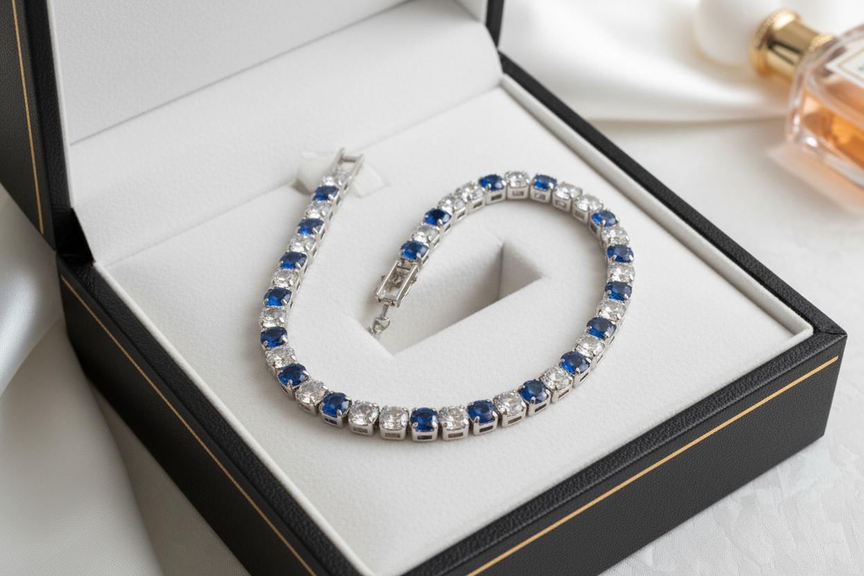 Bracelet 316l bleu et blanc