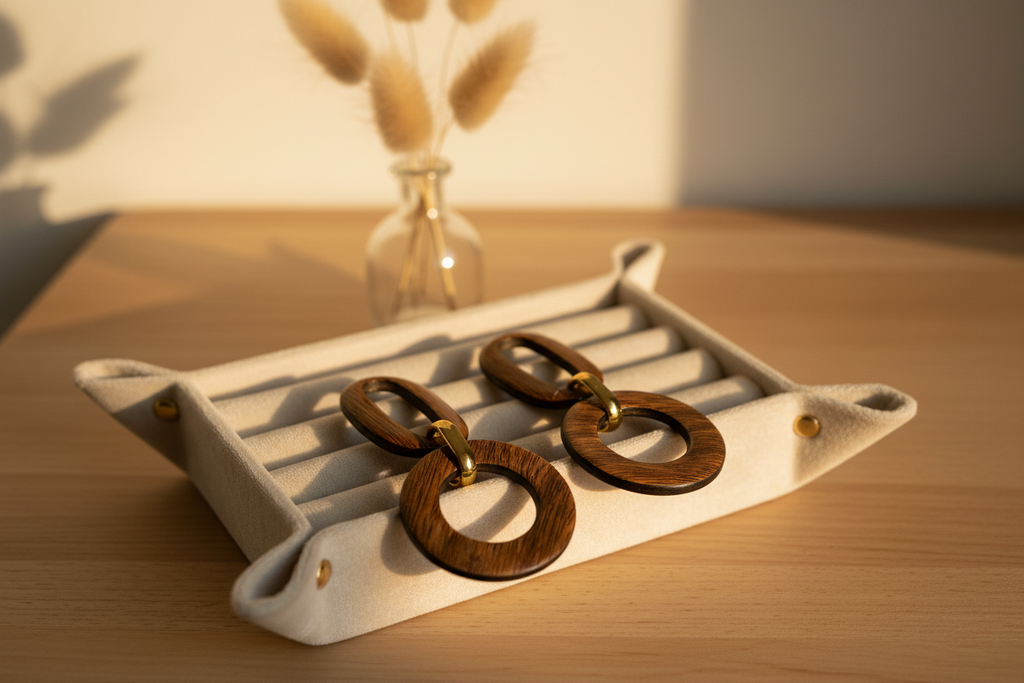 Boucle d’oreille en bois
