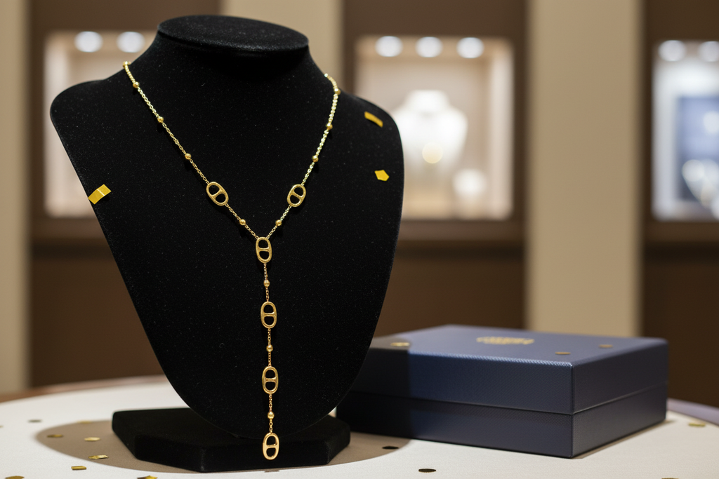 collier en y dore