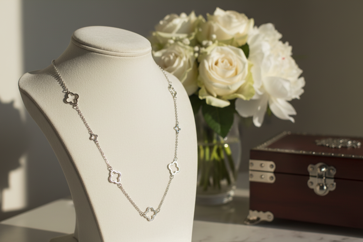 collier long tréfle