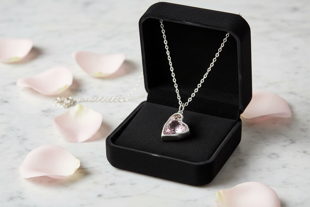 collier cœur penché