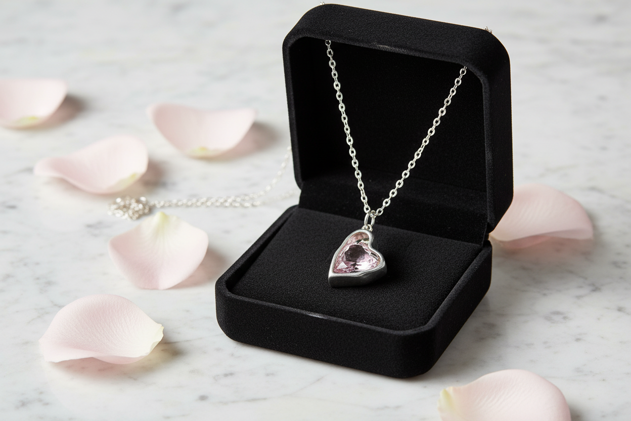 collier cœur penché