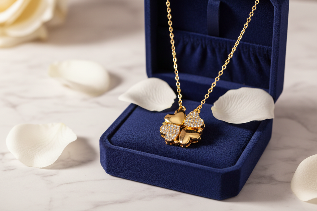 collier trèfle coeur