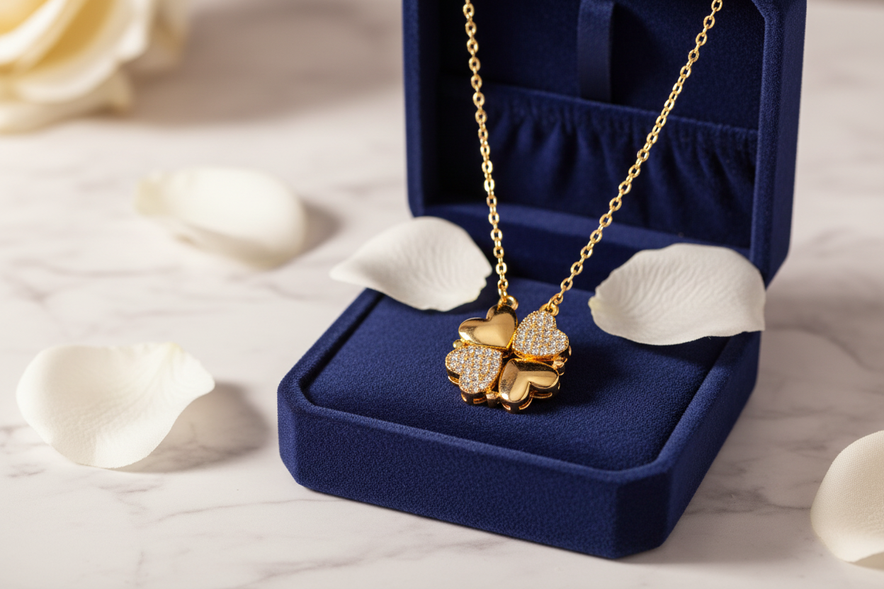 collier trèfle coeur