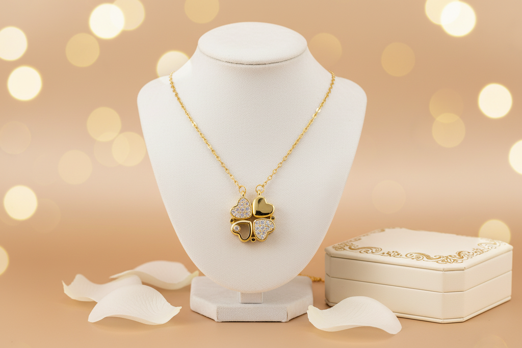 collier coeur trèfle