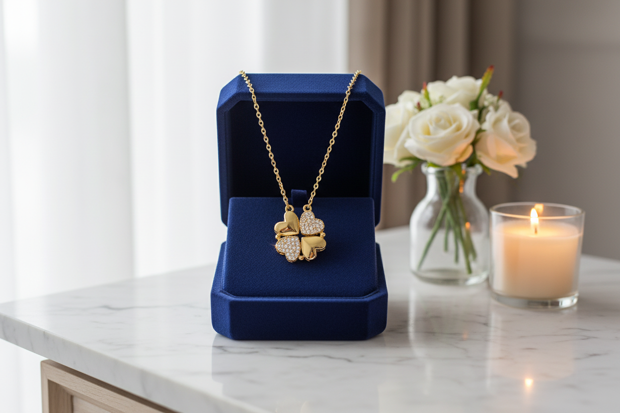 collier trèfle coeur