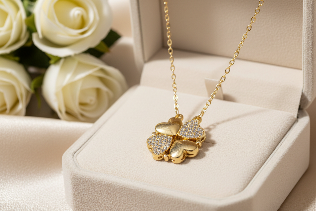 collier trèfle coeur