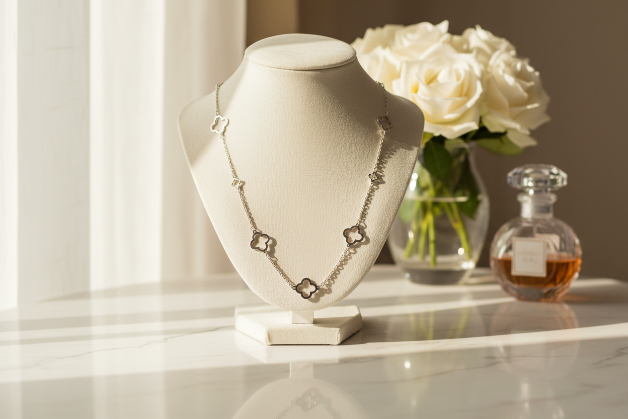 collier long tréfle