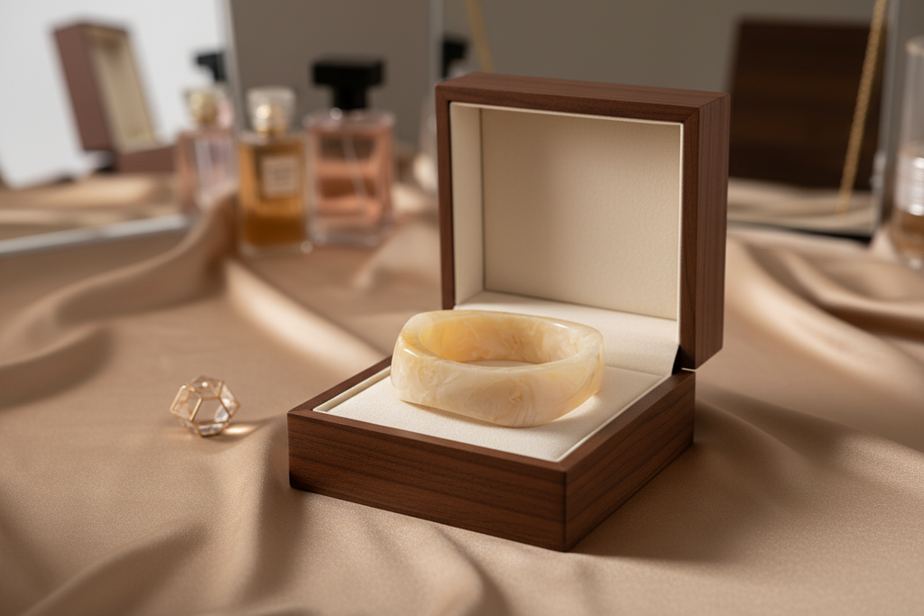 Bracelet en résine blanc nacré