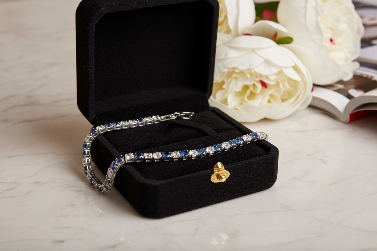 Bracelet 316l bleu et blanc