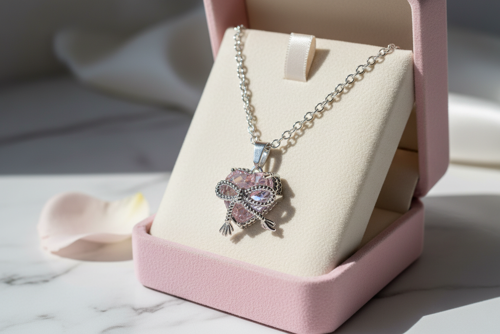 collier cœur nœud