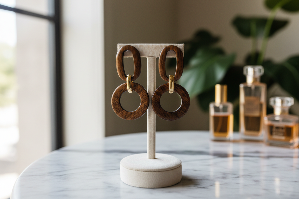 Boucle d’oreille en bois