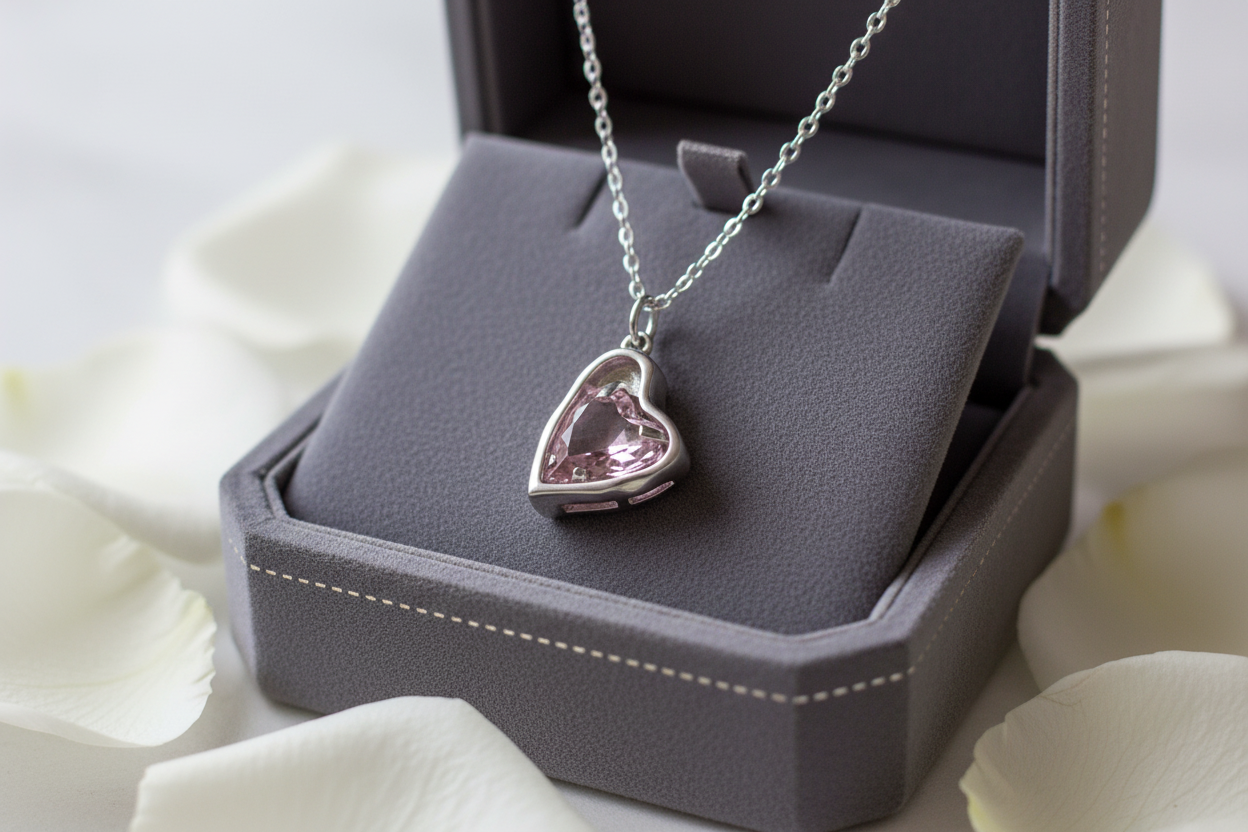 collier cœur penché