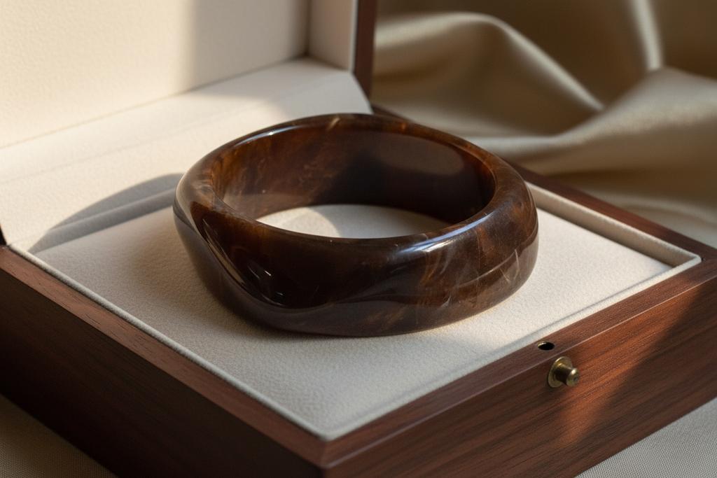 Bracelet en résine marron foncé