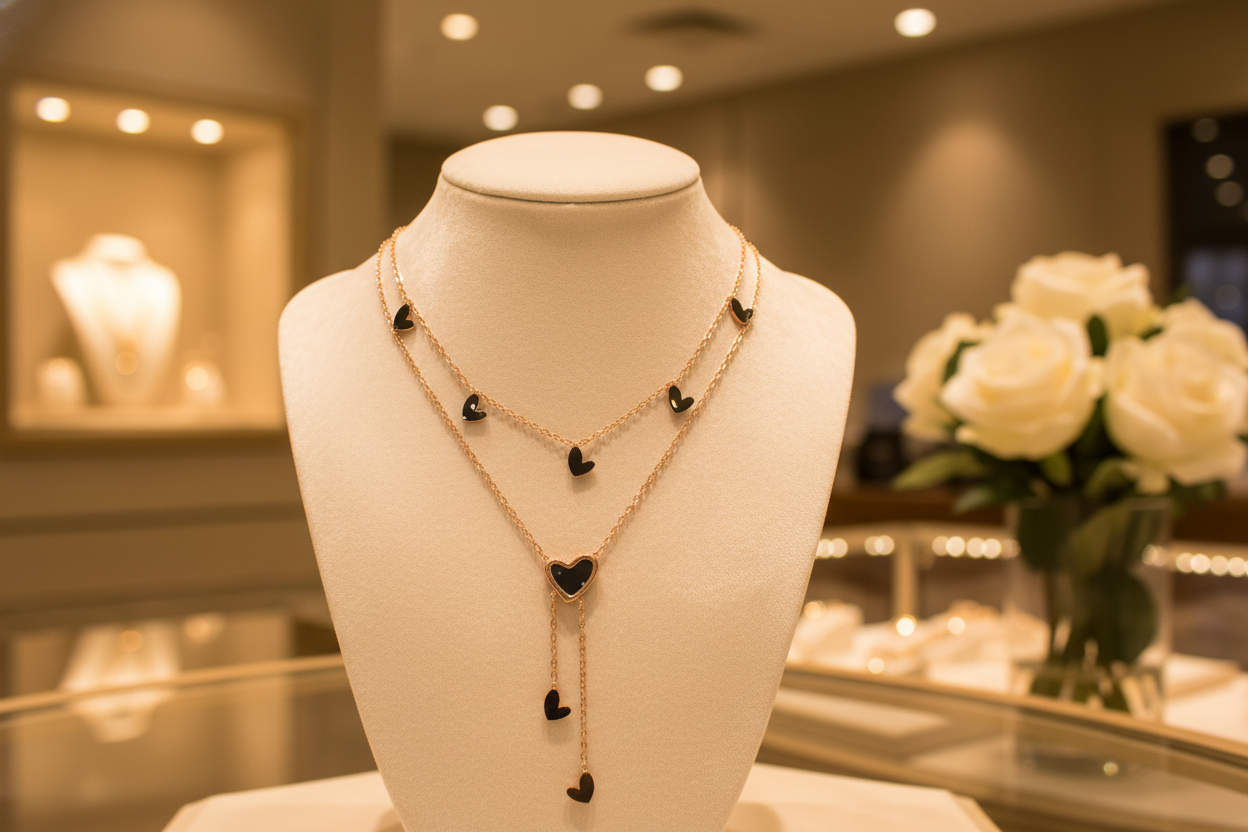 collier coeur tombant