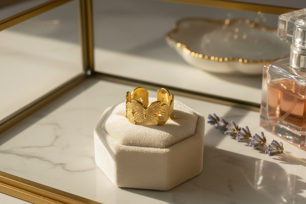 bague largue papillon