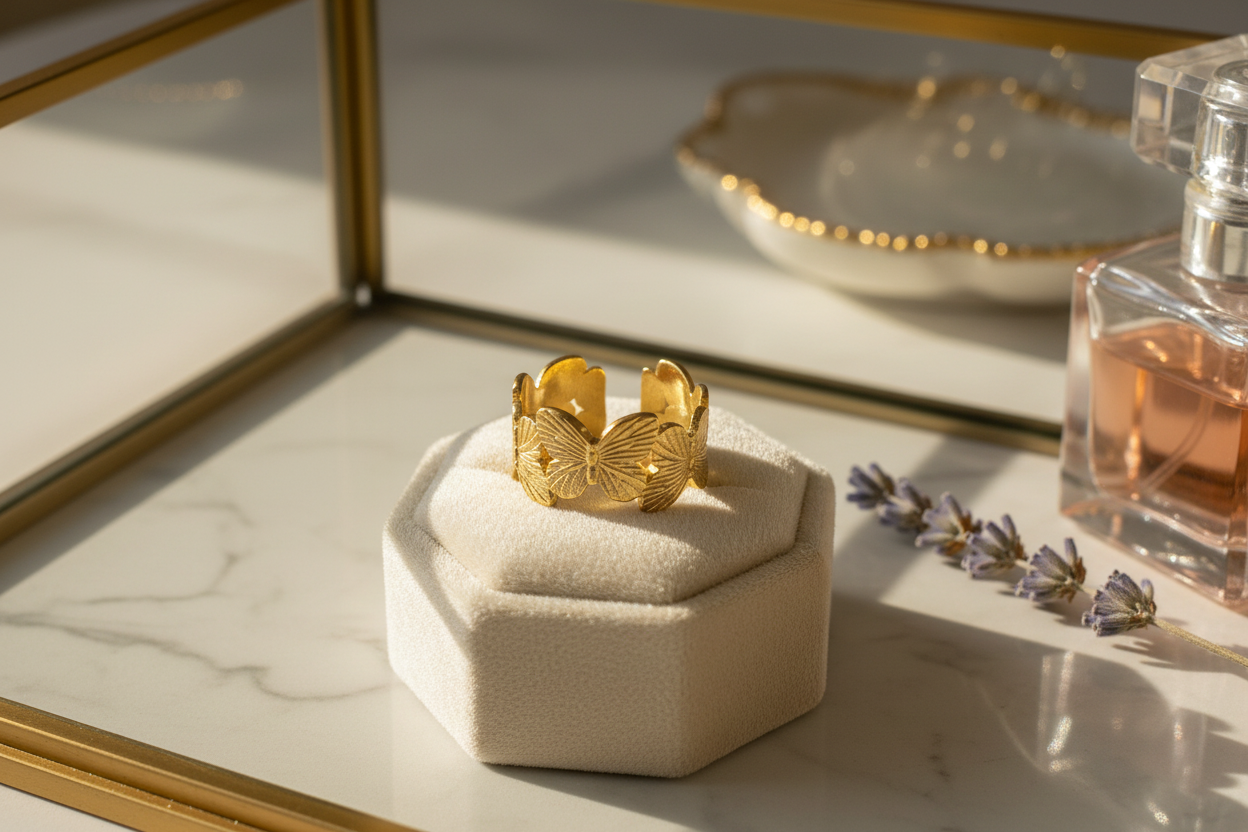 bague largue papillon