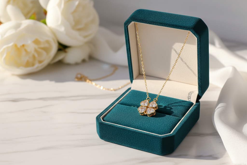 collier trèfle cœur