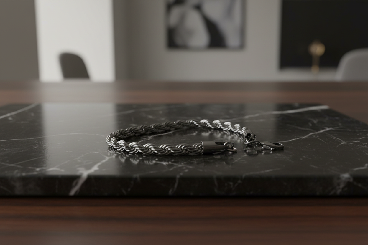 Bracelet torsadé en acier