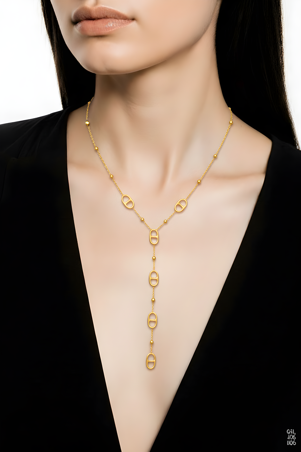 collier en y dore