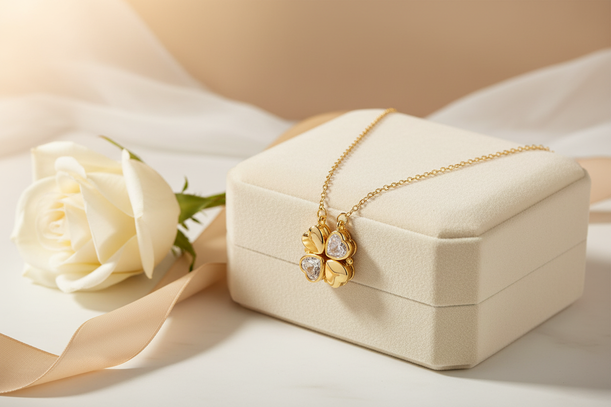 collier trèfle coeur