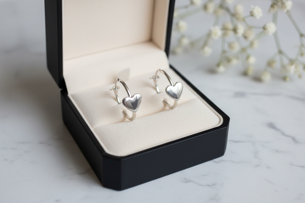 Boucles d’oreilles fantaisie cœur