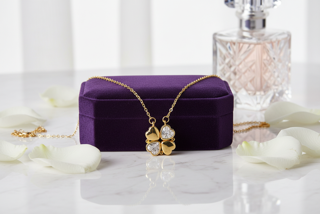 collier trèfle coeur