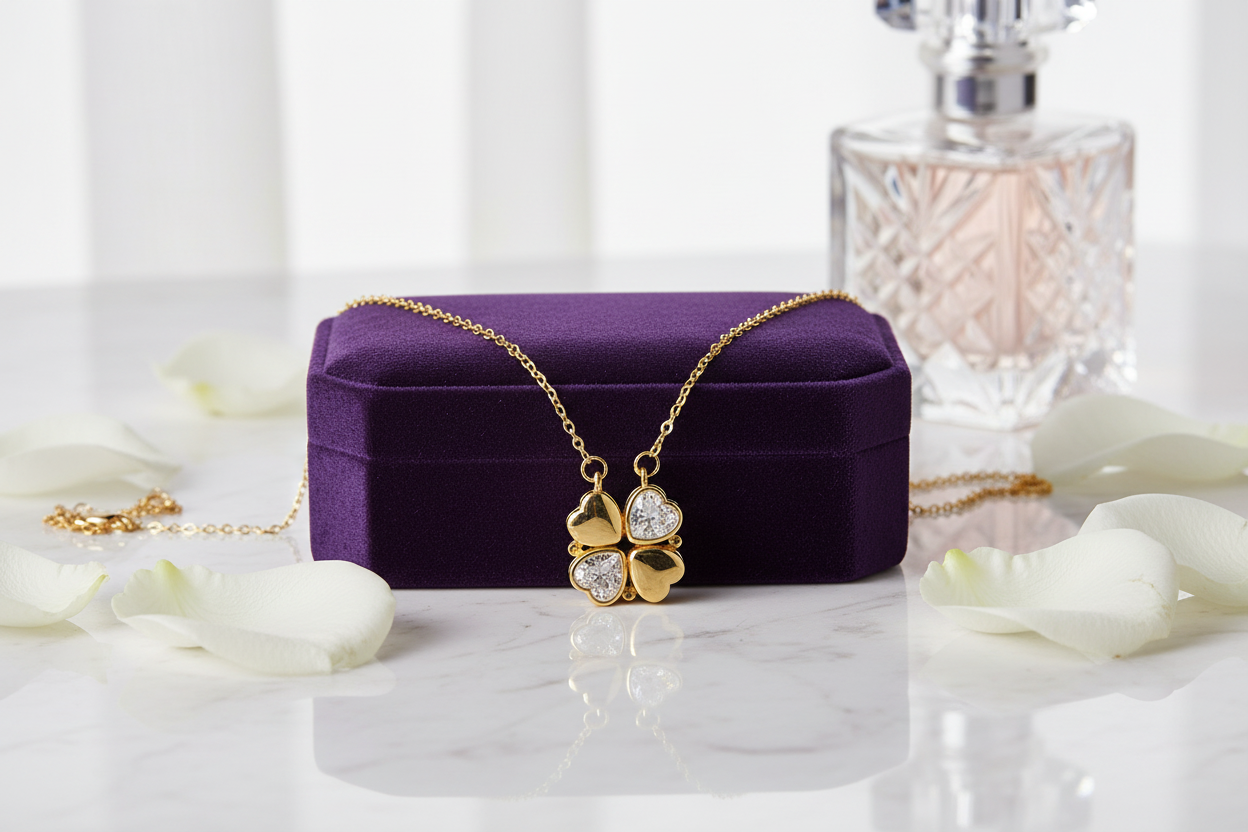 collier trèfle coeur