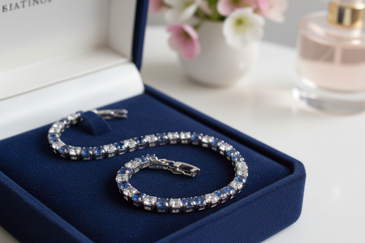 Bracelet 316l bleu et blanc