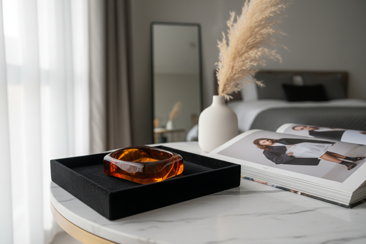 Bracelet en résine marron clair