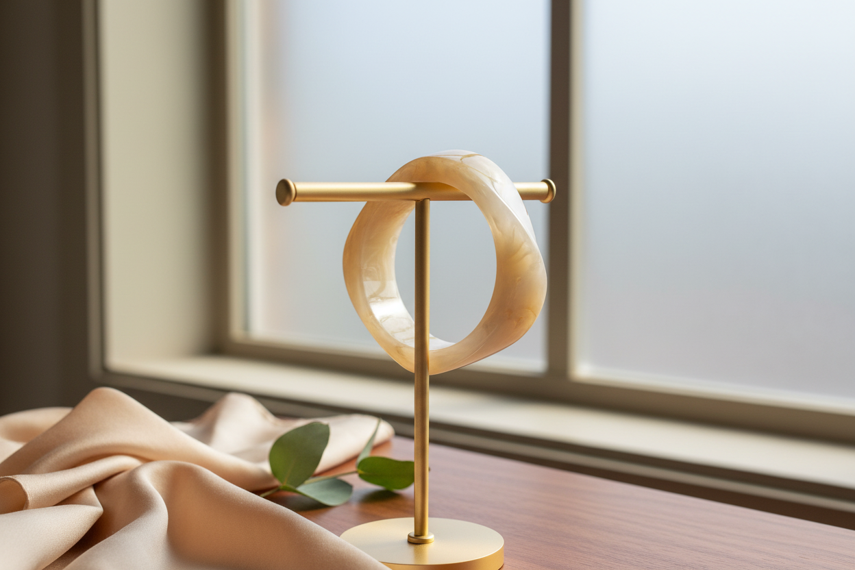 Bracelet en résine blanc nacré