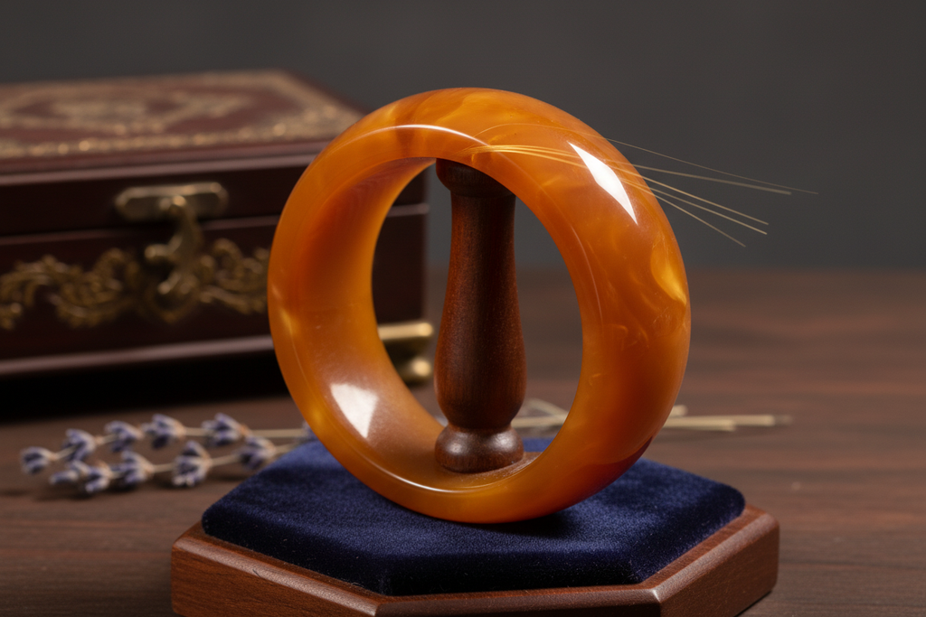 bracelet en résine marron clair