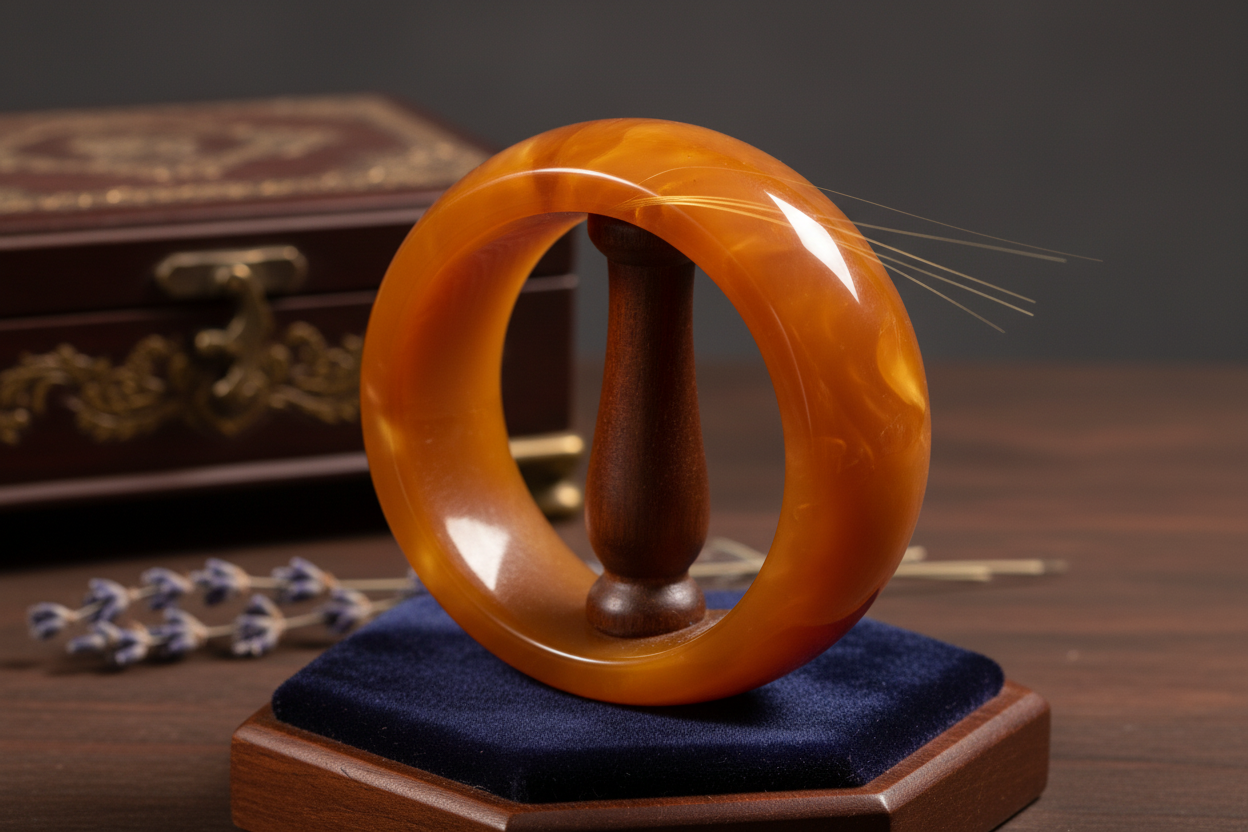 bracelet en résine marron clair