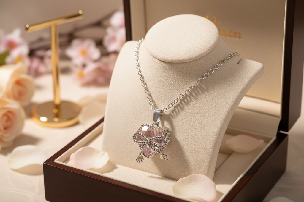 collier cœur nœud