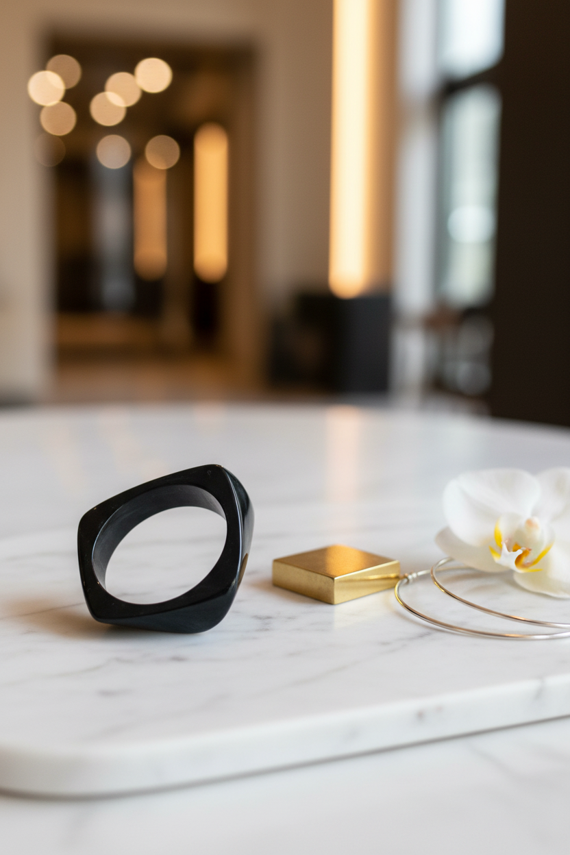 Bracelet octo en résine noire