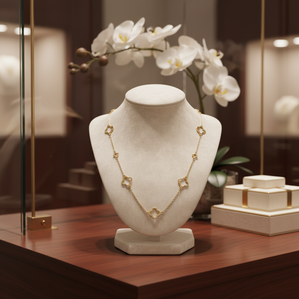 collier long tréfle