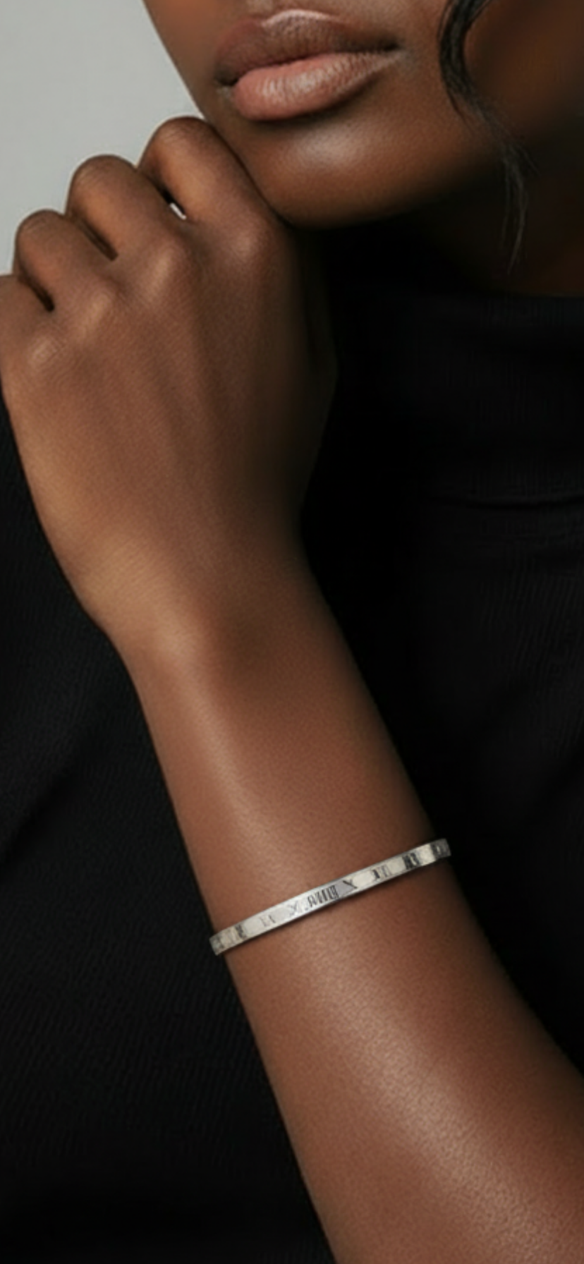 Bracelet chiffres romain acier inoxydable 304l