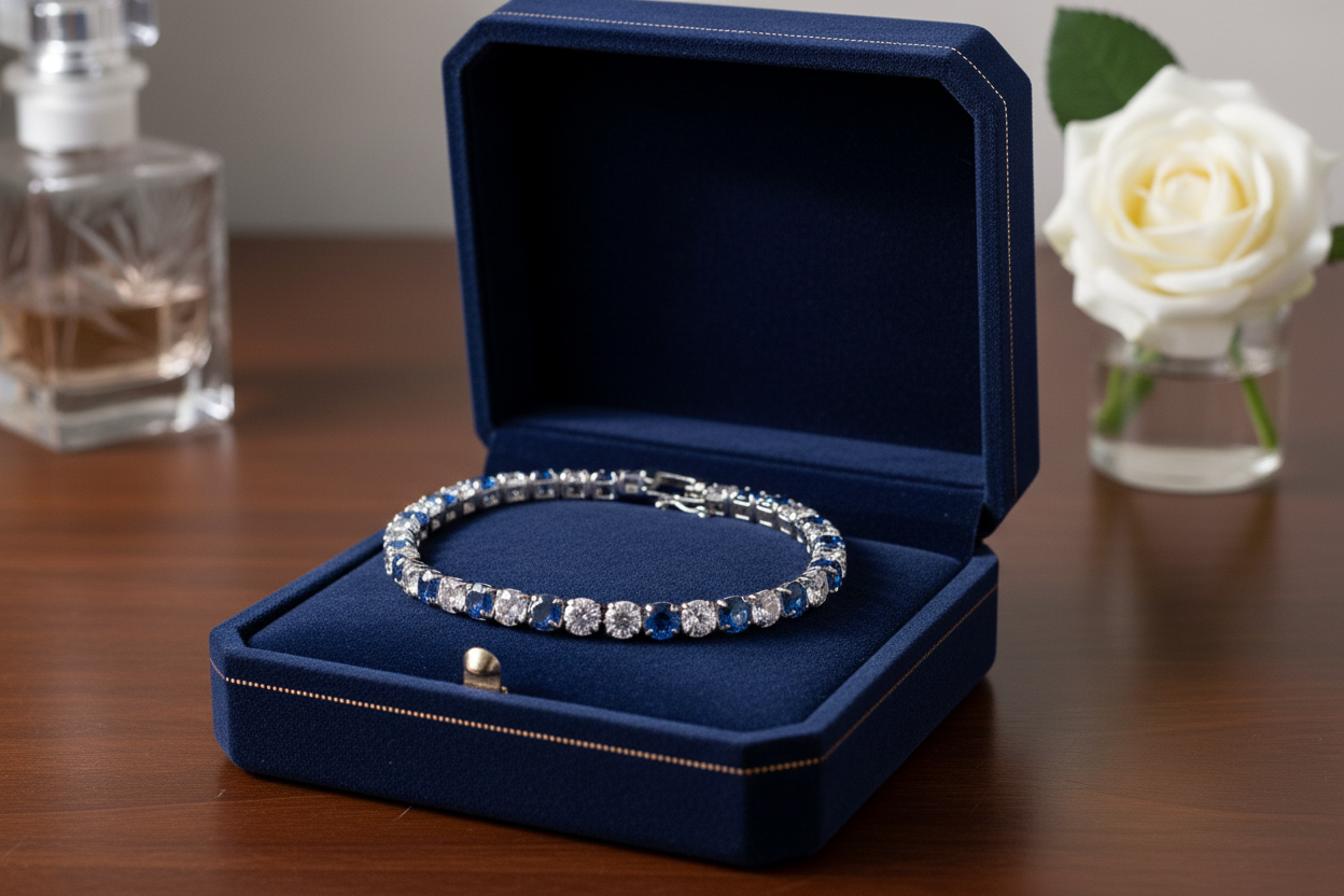 Bracelet 316l bleu et blanc