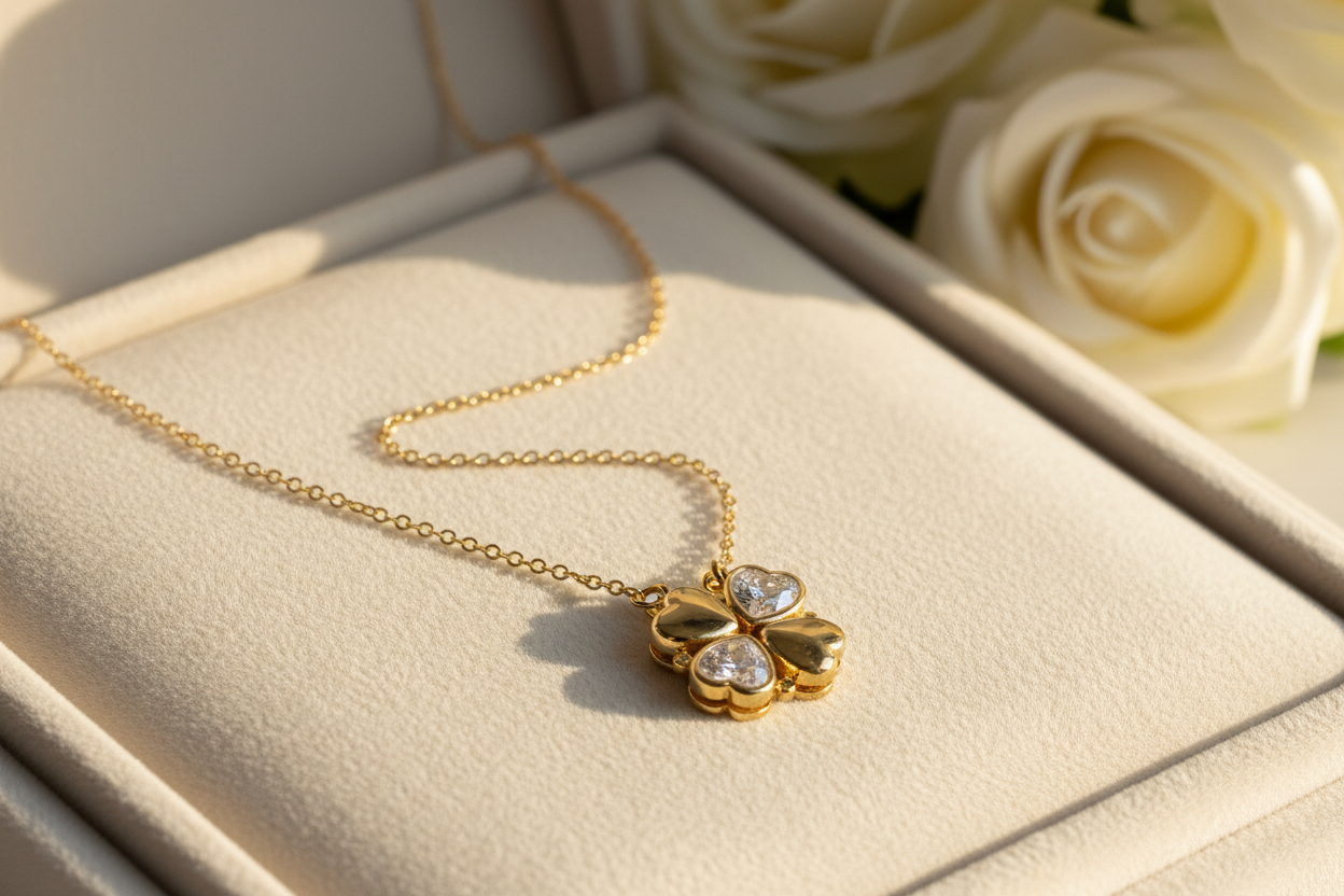 collier trèfle coeur
