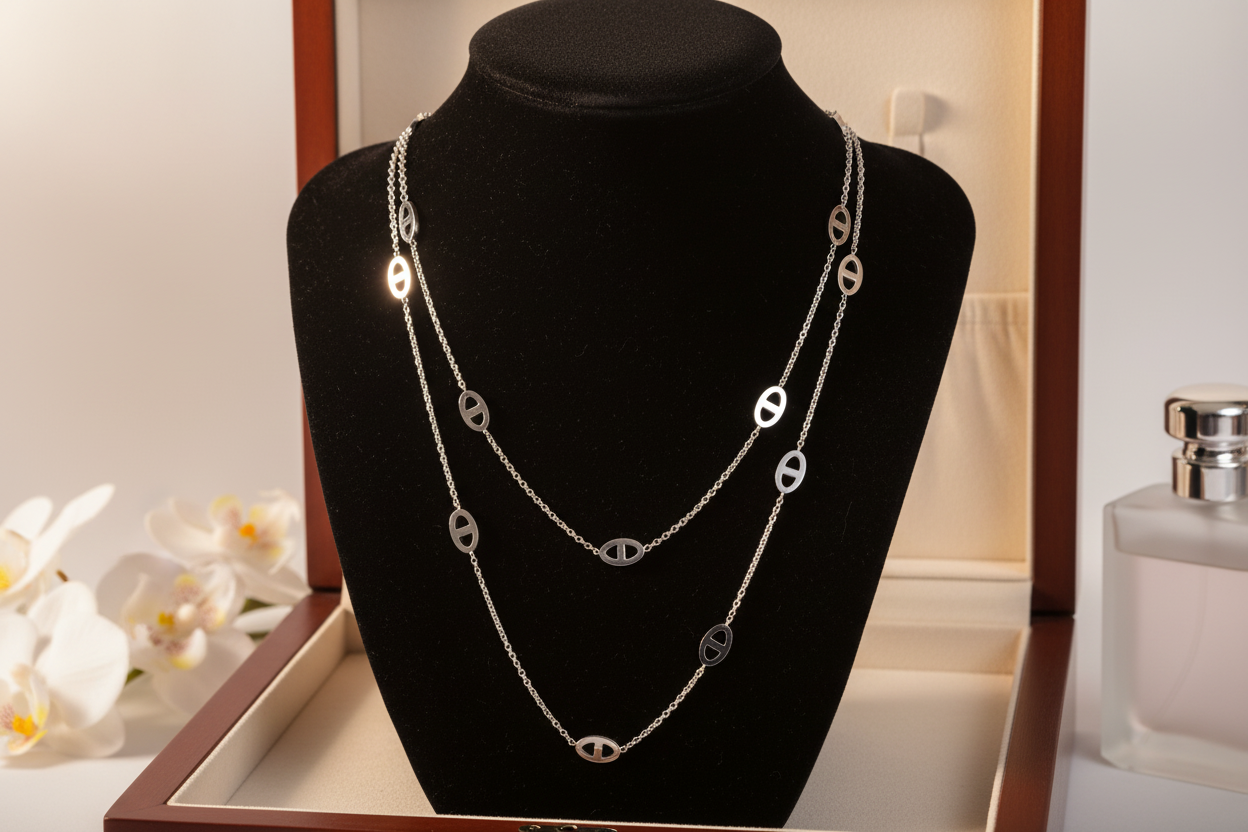 collier long argent