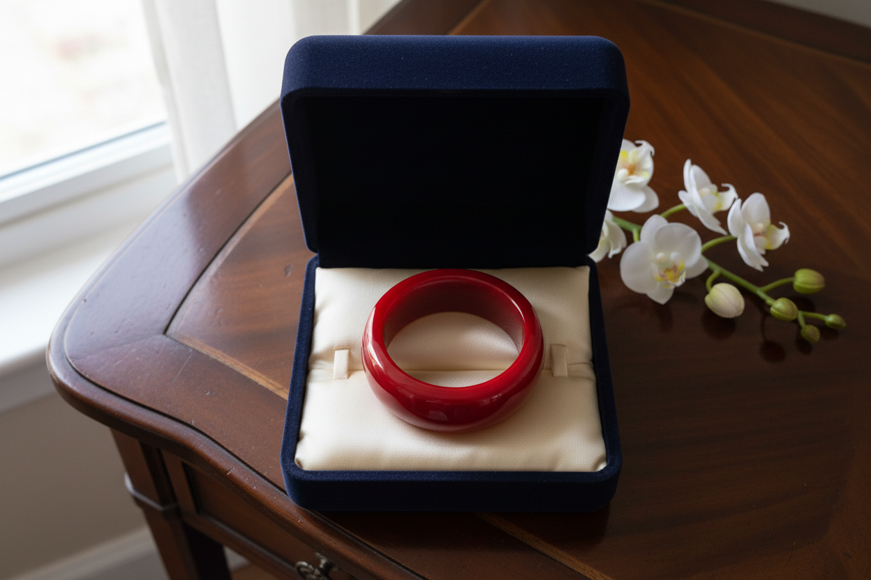 bracelet en résine bordeau