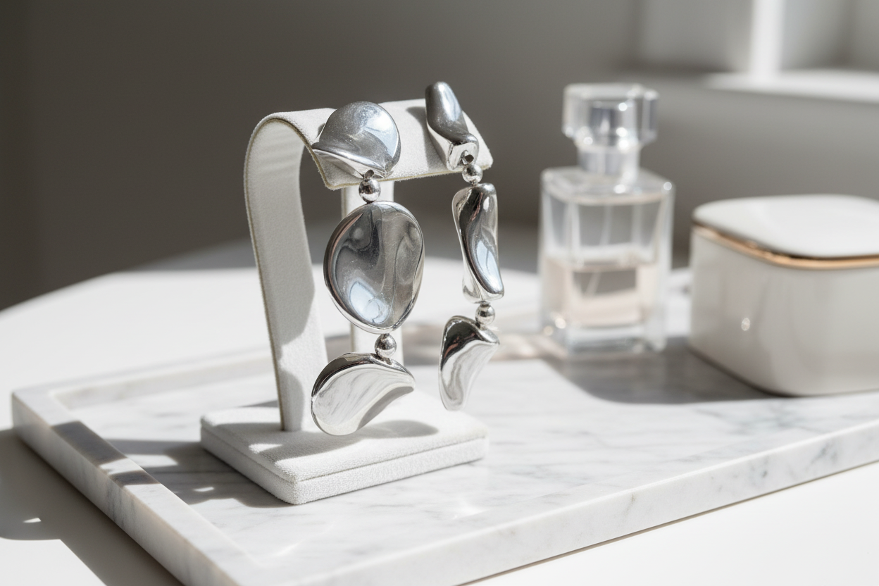 lot de deux bracelets géométrique argent