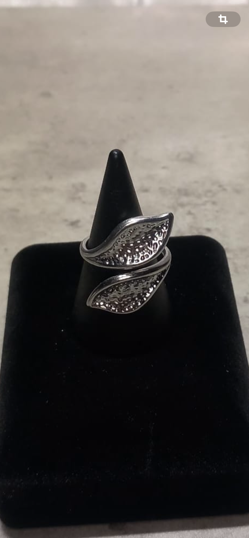 bague large feuille