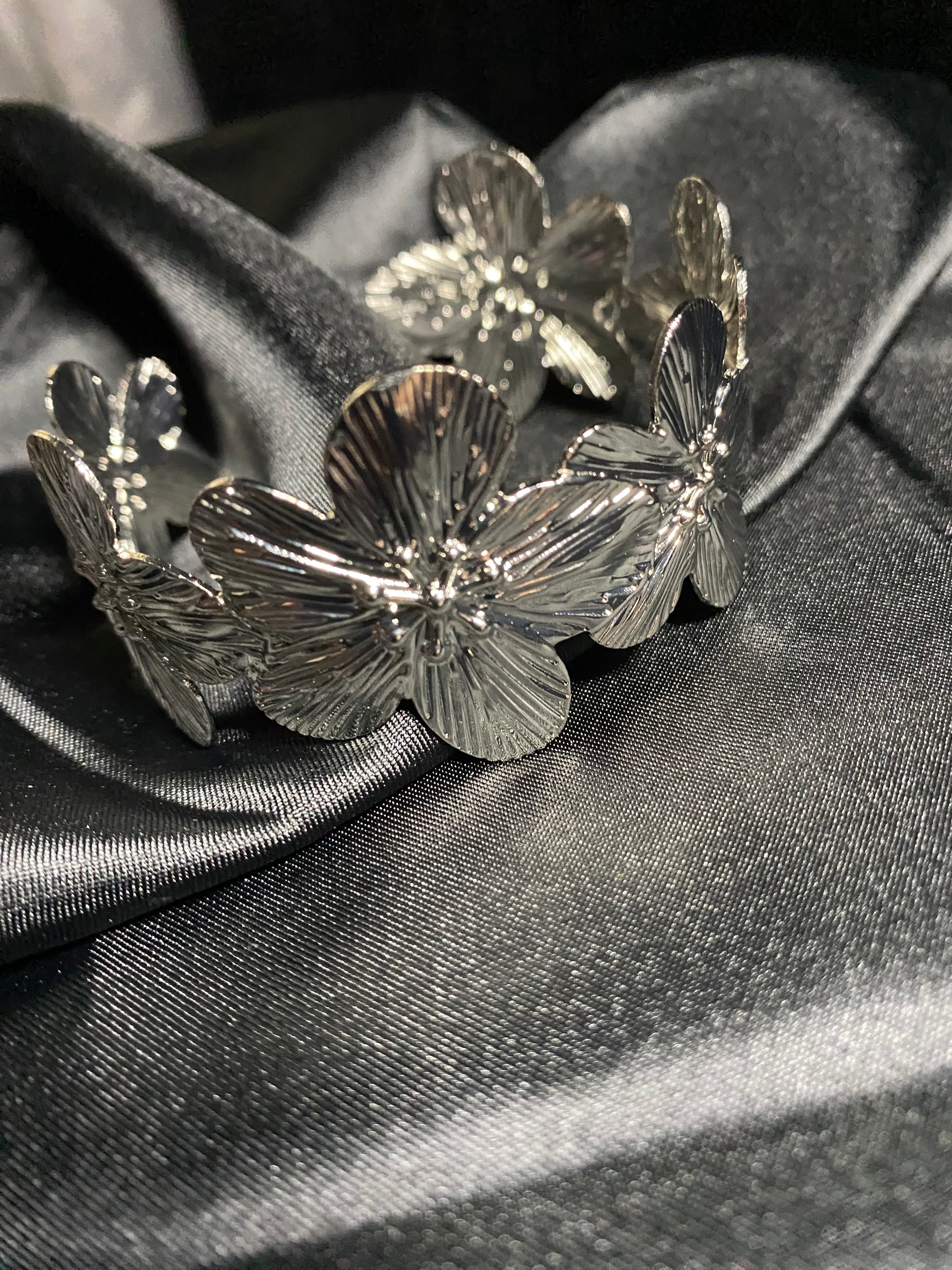bracelet fleur argent
