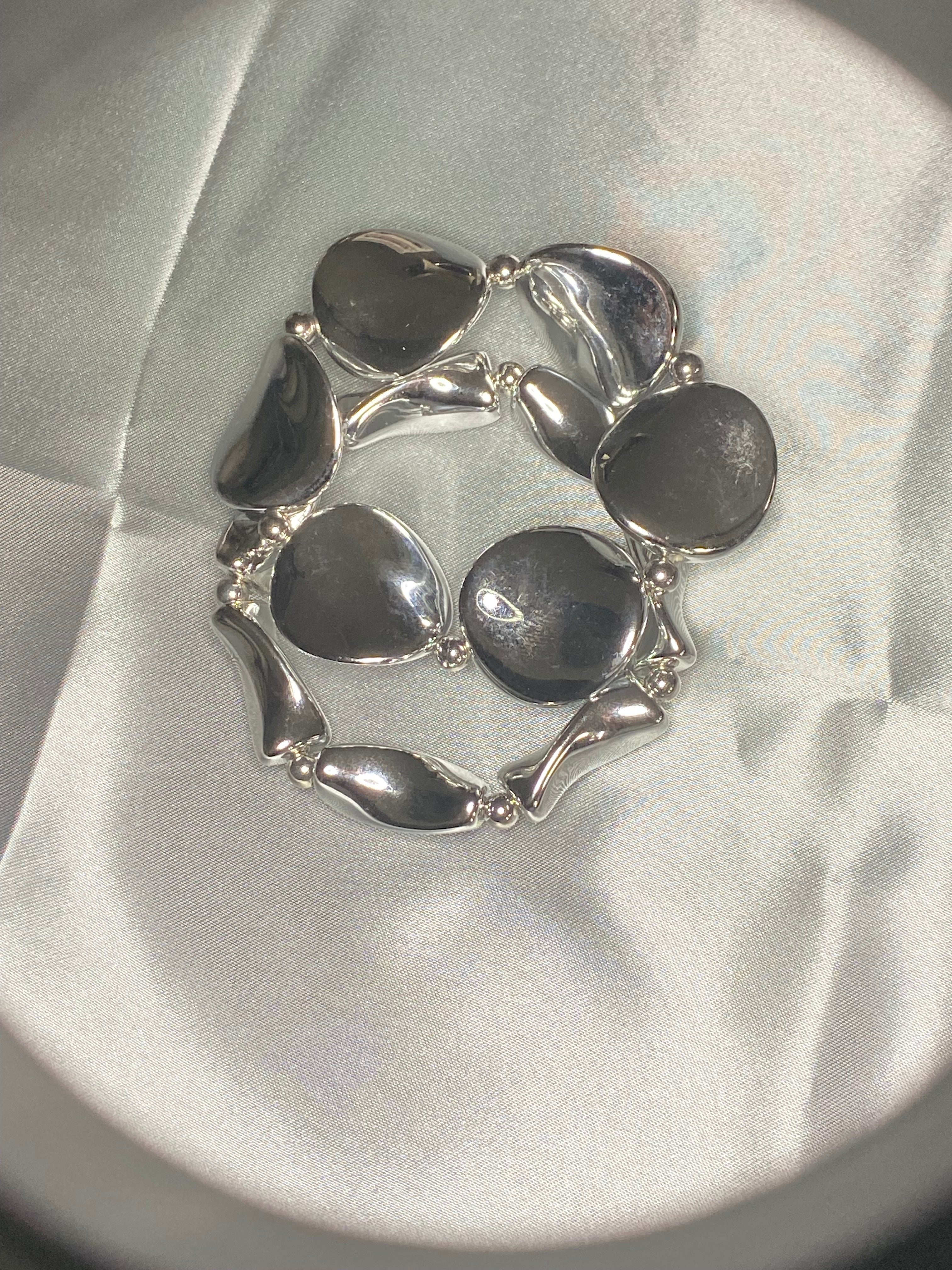 lot de deux bracelets géométrique argent