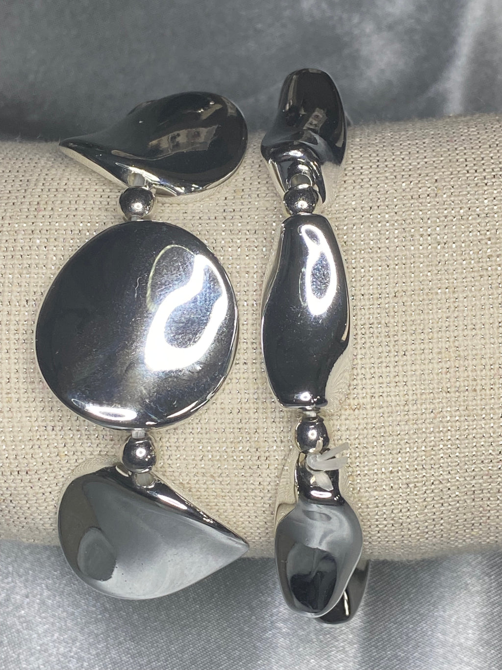 lot de deux bracelets géométrique argent