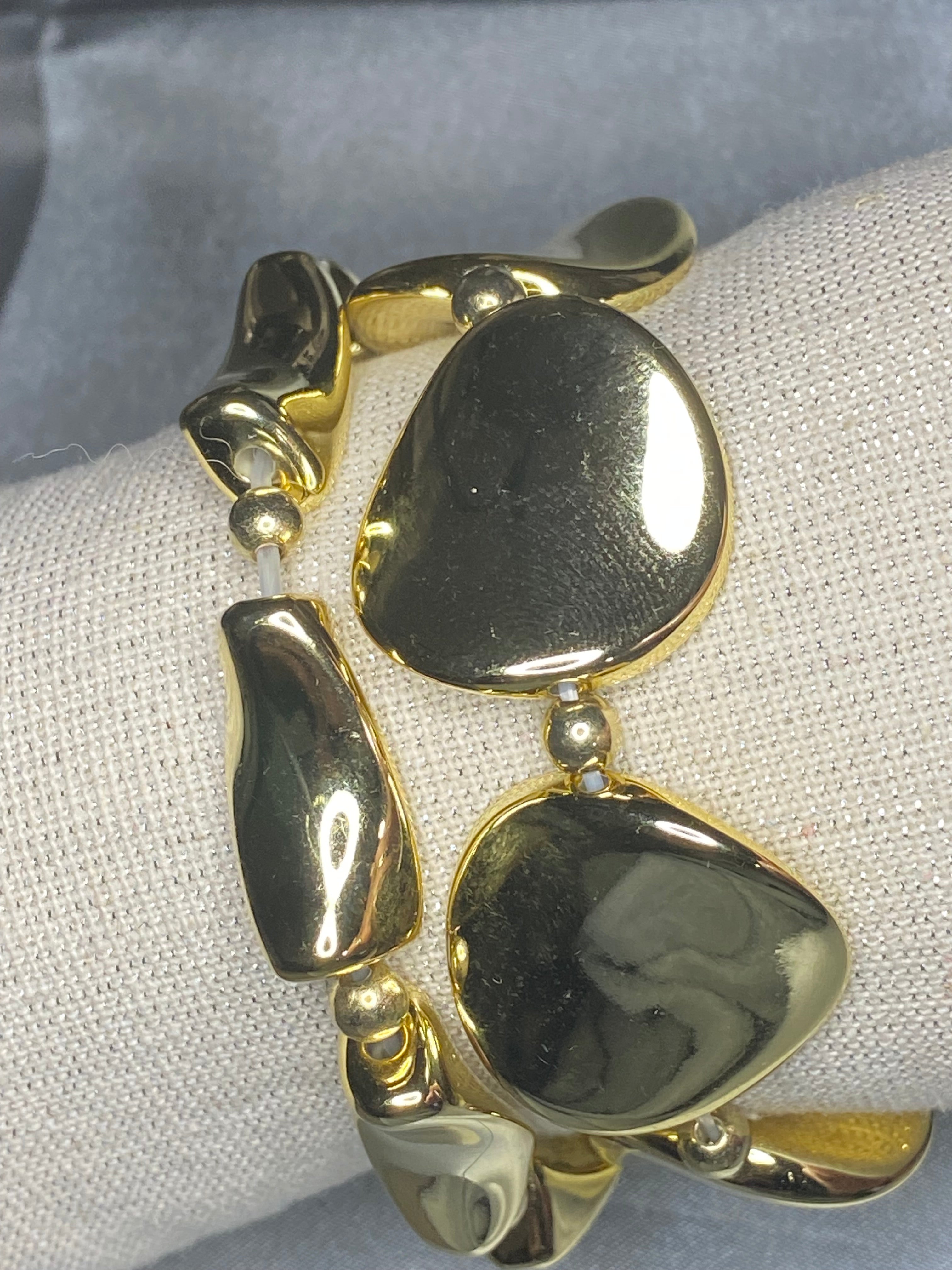 lot de deux bracelet géométrique doré